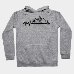 Mountain Bike Heartbeat Pulse Cyclist Hoodie